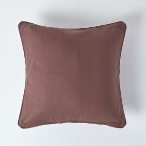 Homescapes Cotton Plain Chocolate Cushion Cover, 60 x 60 cm