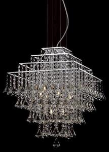 Impex CFH301171/06/CH Parma Square 6 Light Crystal Ceiling Pendant
