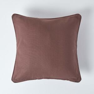 Homescapes Cotton Plain Chocolate Cushion Cover, 45 x 45 cm