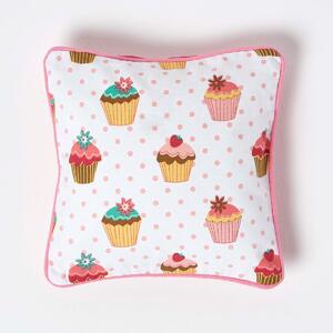 Homescapes Cotton Cup Cakes Cushion Cover, 30 x 30 cm