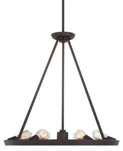 QZ-THEATERROW6WT 6 Light Western Bronze Hanging Pendant