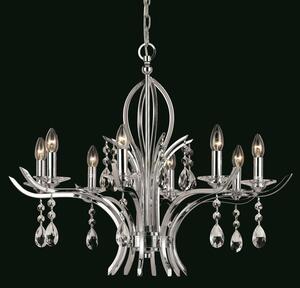 Impex CF911231/08/CH Turin 8 Light Chrome & Crystal Chandelier