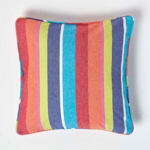 Homescapes Cotton Multi Coloured Stripe Cushion Cover, 45 x 45 cm