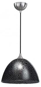 F2290/1/953 Glass Large Ceiling Pendant in Black Crackle