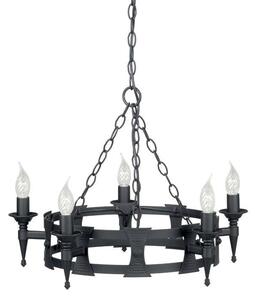 Elstead Saxon SAX5 BLK 5 Light Decorative Beaten Chandelier