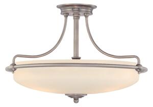 QZ/GRIFFIN/SFMAN 4 Light Med Nickel Semi Flush Ceiling Light