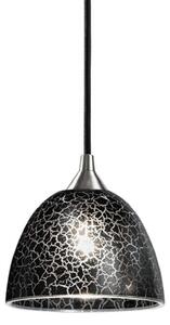 F2290/1/952 Glass Small Ceiling Pendant in Crackle Black