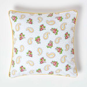 Homescapes Cotton Paisley and Dots Cushion Cover, 45 x 45 cm