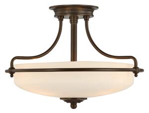 QZ-GRIFFIN-SFS-PN 3 Light Sml Bronze Semi Flush Ceiling Light
