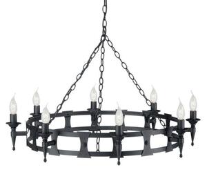 Elstead Saxon SAX8 BLK 8 Light Decorative Beaten Chandelier