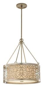 FE/ARABESQUE4 4 Light Silver Leaf Adjustable Chandelier