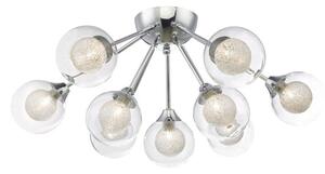 Dar ZEK1350 Zeke Nine Light Semi Flush Ceiling Light With Spun Glass Interior Shades