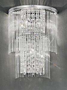 F2309/3 Chrome and Crystal Tiered Wall Light
