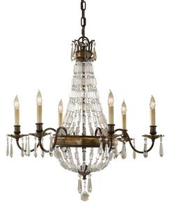 FE-BELLINI6 Bellini 6 Light Bronze & Crystal Chandelier