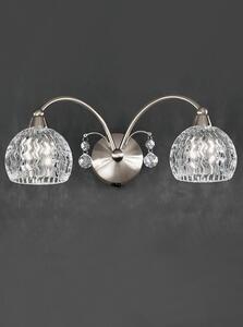 Franklite Jura FL2295/2 2 Light Satin Nickel and Crystal Wall Light