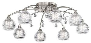 Franklite Jura FL2295/8 8 Light Nickel, Crystal Semi Flush Ceiling Light