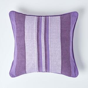 Homescapes Cotton Striped Mauve Cushion Cover Morocco , 60 x 60 cm