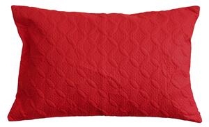 Homescapes Ultrasonic Red Quilted Embossed Cushion Cover, 50 x 75 cm