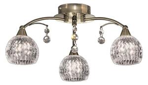 Franklite Jura FL2296/3 3 Light Bronze, Crystal Semi Flush Ceiling Light
