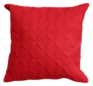 Homescapes Ultrasonic Red Quilted Embossed Cushion Cover, 40 x 40 cm