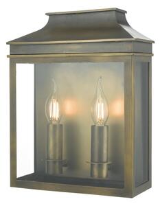 Dar VAP5045 Vapour Two Light Outdoor Wall Light In Brass With Clear Glass