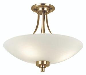 Endon WELLES-3AB 3 Light Antique Brass Semi Flush Ceiling Light