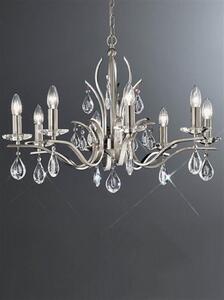 Franklite FL2298/8 Willow 8 Light Satin Nickel and Crystal Chandelier