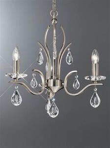 Franklite FL2298/3 Willow 3 Light Satin Nickel and Crystal Chandelier