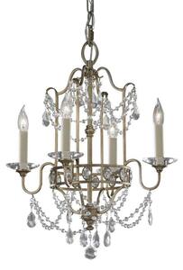 FE/GIANNA4 Gianna 4 Light Gilded Silver & Crystal Chandelier
