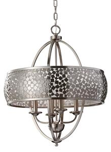 FE-ZARA4-L Zara 4 Light Brushed Steel Ceiling Pendant