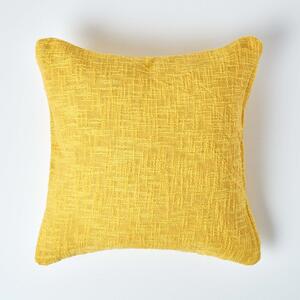 Homescapes Nirvana Cotton Yellow Cushion Cover, 45 x 45 cm