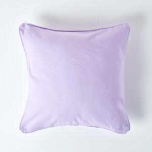 Homescapes Cotton Plain Mauve Cushion Cover, 60 x 60 cm