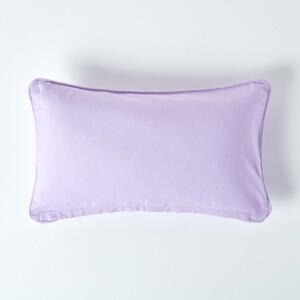 Homescapes Cotton Plain Mauve Rectangular Cushion Cover, 30 x 50 cm