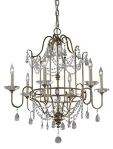 FE/GIANNA6 Gianna 6 Light Gilded Silver & Crystal Chandelier