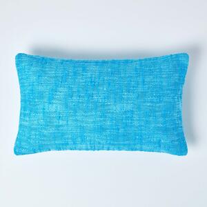 Homescapes Nirvana Cotton Teal Rectangular Cushion Cover, 30 x 50 cm