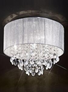 F2281/4 4 Light Flush Chrome and Crystal Ceiling Light