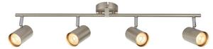 Saxby 73689 Arezzo Four Light Ceiling Bar Spotlight In Satin Chrome And Chrome Plate