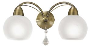 Franklite Thea F2278/2 2 Light Modern Bronze & Crystal Wall Light