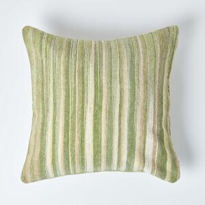 Homescapes Cotton Chenille Tie Dye Green Cushion Cover, 45 x 45 cm