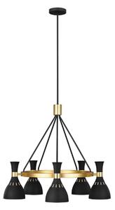 FE-JOAN5-MB Joan 5 Light Chandelier In Midnight Black And Burnished Brass