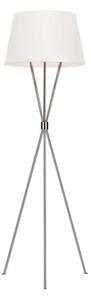 FE-PENNY-FL-PN Penny 1 Light Floor Light In Polished Nickel With White Linen Shade