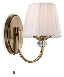 Firstlight 4861AB Langham One Light Wall Light In Antique Brass With Pleated Cream Shade