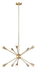 FE-JAX10-BB Jax 10 Light Chandelier In Burnished Brass