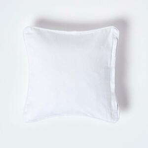 Homescapes Cotton Plain White Cushion Cover, 30 x 30 cm