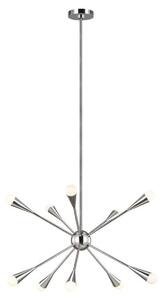 FE-JAX10-PN Jax 10 Light Chandelier In Polished Nickel