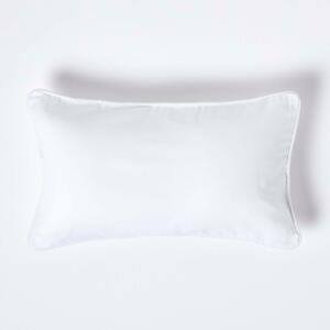 Homescapes Cotton Plain White Rectangular Cushion Cover, 30 x 50 cm