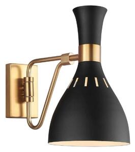 FE-JOAN1-MB Joan 1 Light Wall Light In Midnight Black And Burnished Brass