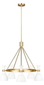 FE-JOAN5-MW Joan 5 Light Chandelier In Burnished Brass And Matte White