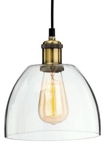 Firstlight 4876AB Empire One Light Domed Ceiling Pendant Light In Antique Brass With Clear Glass