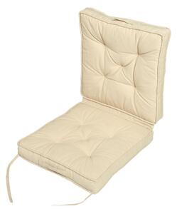 Beige Cotton Travel Back Support and Seat Pad Booster Cushion